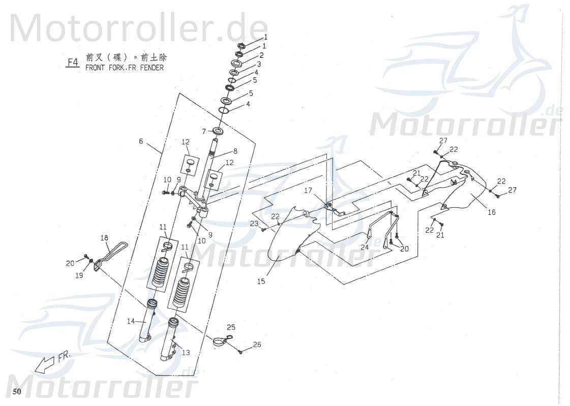PGO Rodoshow 50 Lenkwellensicherungsmutter 50ccm 2Takt P544C210000 Motorroller.de Scooter Ersatzteil Service Inpektion Direktimport