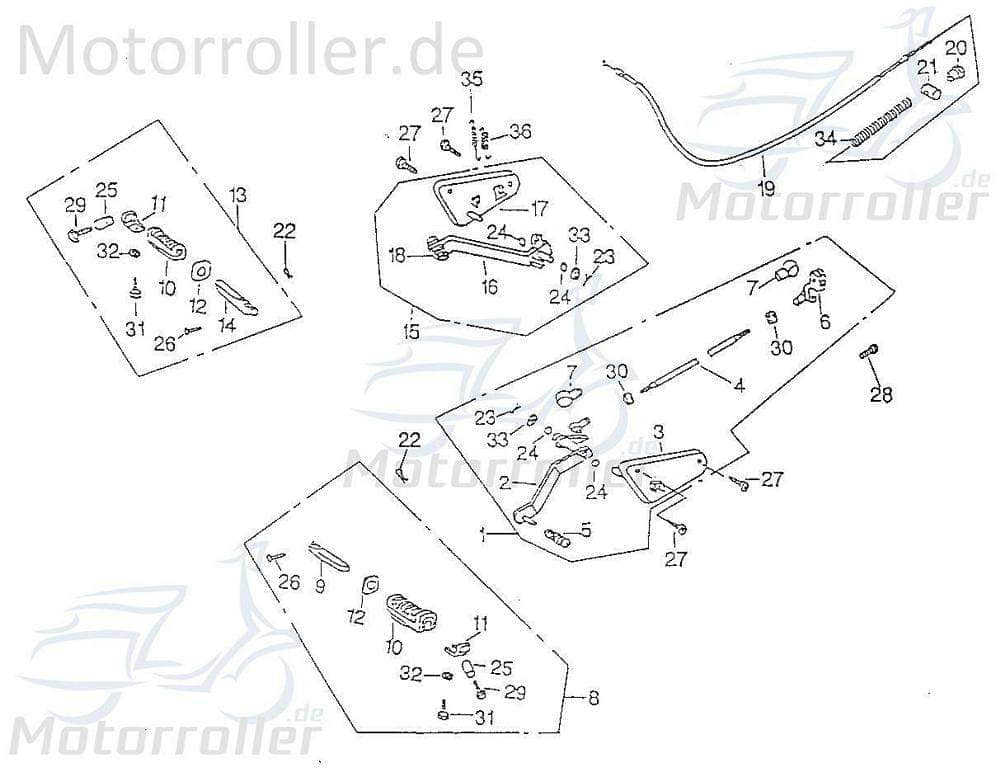 SMC Chopper 125 Schalthebel SMC Chopper 125 53210-CHP-00 Motorroller.de Schaltstab 125ccm-4Takt Scooter Ersatzteil Service Inpektion Direktimport