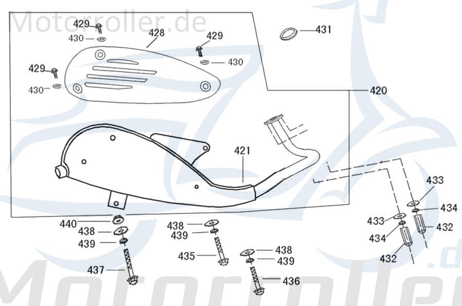 Kreidler Flory Classic Auspuffblende 740020 Hitzeblech Hitzeschutz Auspuffabdeckung Motorroller Scooter Retroroller
