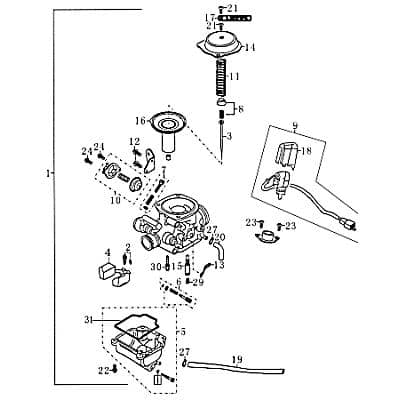 Dichtung Schwimmerkammer 4T 50cc 139QMB Vergaser 86173