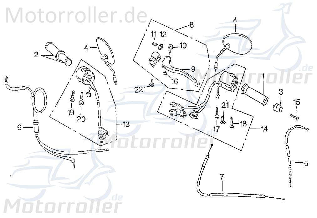 SMC Bundmutter Stellschraube Chopper 125 Roller 125ccm 4Takt Motorroller.de Sechskantmutter Flanschmutter Sechskant-Mutter Flansch-Mutter Bund-Mutter