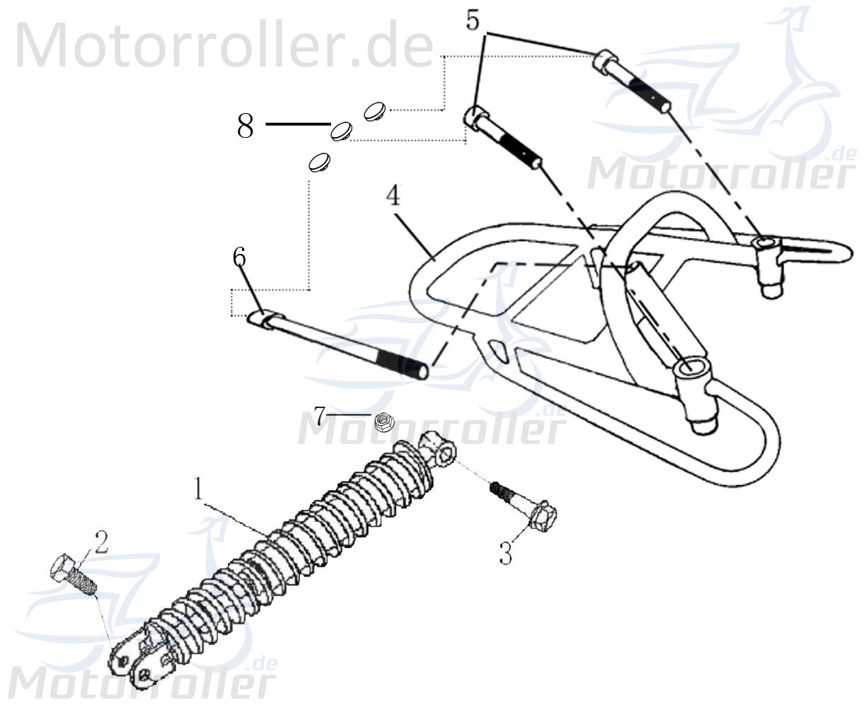 Schraube M8x1.25x85mm Innensechskant AGM Roller 50ccm 4Takt Motorroller.de Innensechskantschraube Maschinenschraube 139QMB