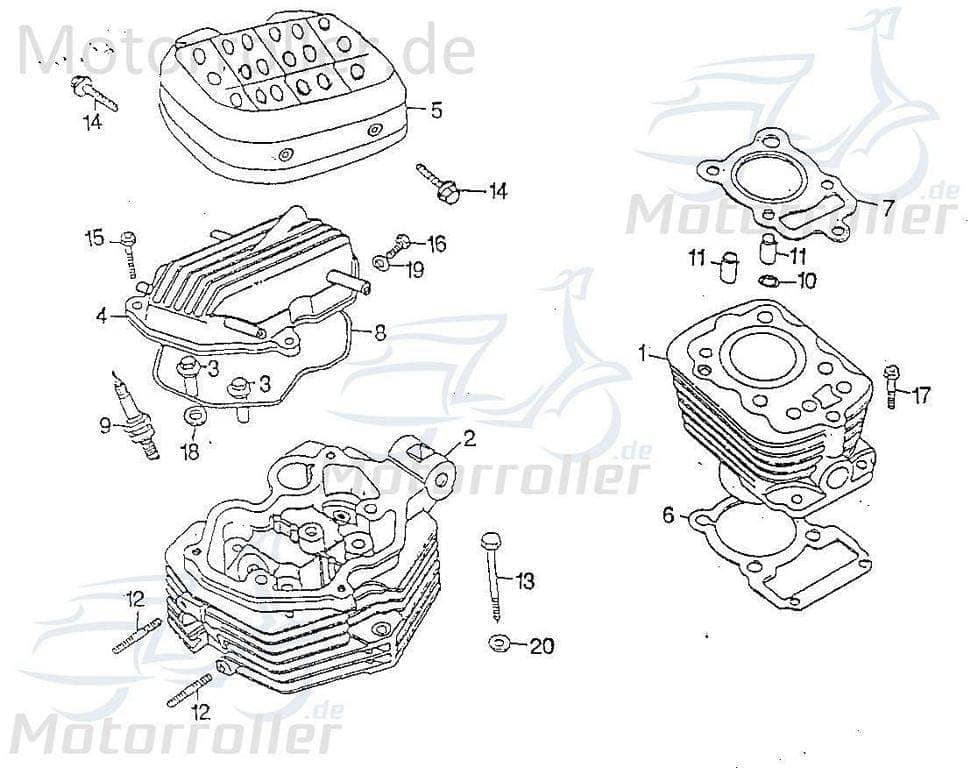 Führungshülse 8,5x10x20mm Rex Chopper 125 Arretierhülse 98502 Motorroller.de Führungsbuchse Arretierbuchse Führungs-Buchse Führungs-Hülse 125ccm 4Takt