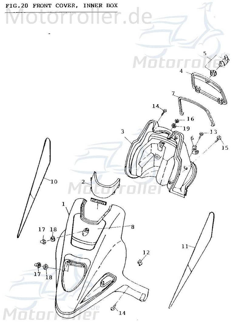 Adly Handschuhfach vorn JET 50 Ablagefach Roller 50ccm 2Takt Motorroller.de Gepäckfach unlackiert Handschuhfachkasten 50ccm-2Takt Scooter Ersatzteil