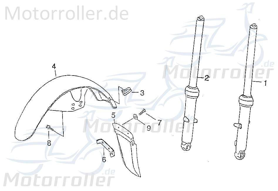 SMC Chopper 125 Kotflügel Roller 125ccm 4Takt 51552-CHP-00 Motorroller.de Spritzschutz Schutzblech Schutz-Blech Radabdeckung Innenkotflügel Radlauf
