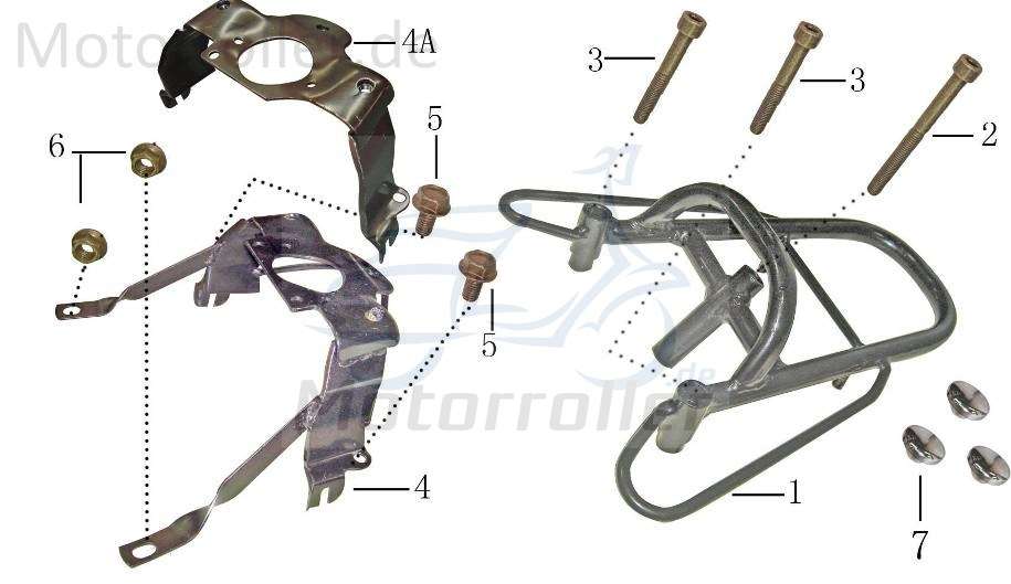 Schraube M8x1.25x85mm verzinkt Baotian 50ccm 4Takt Motorroller.de Innensechskant-Schraube Innensechskantschraube Maschinenschraube