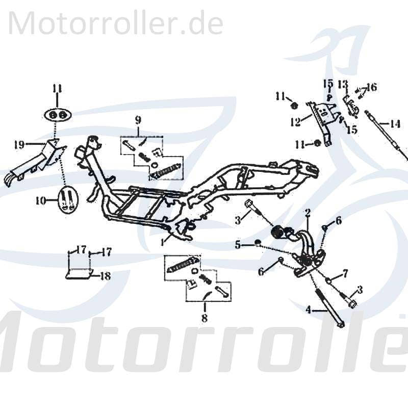 Rex Hiker 2.0 125 DD Bolzen verchromt 125ccm 4Takt 706148 Motorroller.de M10x1.25x185mm Stehbolzen Gewindebolzen Zapfen Gewindestift Arretierbolzen