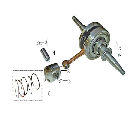 Rex Imola 50 Motorwelle 50ccm 4Takt Kurbelwelle Roller Motorroller.de 139QMB JSD50QT-13 50cc 4T 139QMA Kolbenantriebswelle Crankshaft