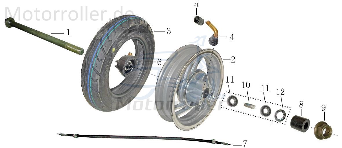 Tachowelle 970mm Einbaulänge beidseitig 1080401-3-A