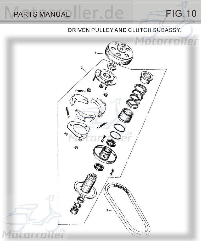 Fliehkraftkupplung Tongjian Nockenscheibe Buggy 150ccm 4Takt Motorroller.de Reglerplatte Wandlereinheit 150ccm-4Takt Strassenbuggy 150 III Ersatzteil