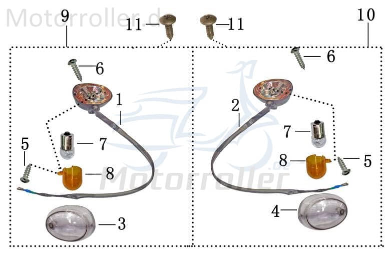 Blinkerglas links rechts vorn hinten klar AGM 50ccm 2Takt Motorroller.de Blinker-Glas Blinker-Abdeckung Blinkerabdeckung Blinkerkappe Blinker-Kappe
