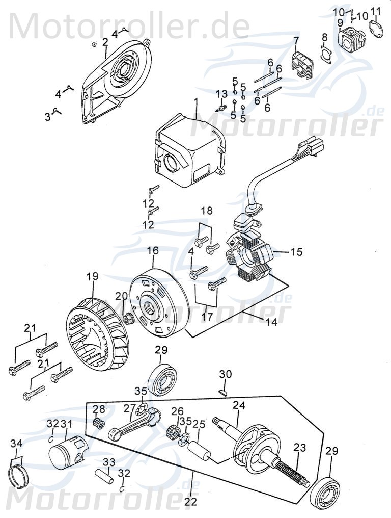 PGO Zylinder PMX 110 Motorzylinder Grauguss P0064011000 Motorroller.de Grauguss-Zylinder Gusszylinder Aluzylinder Druckgusszylinder Mokick
