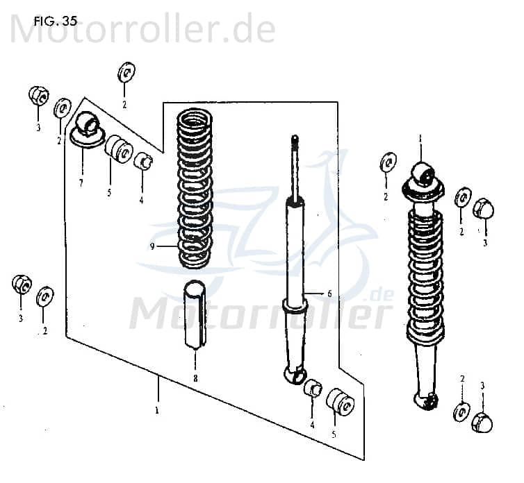 Jincheng JC 50 Monkey Repl. Unterlegscheibe 50ccm 4Takt 09160-10001 Motorroller.de Distanzhalter U-Scheibe Washer Beilagscheibe Ausgleichsscheibe