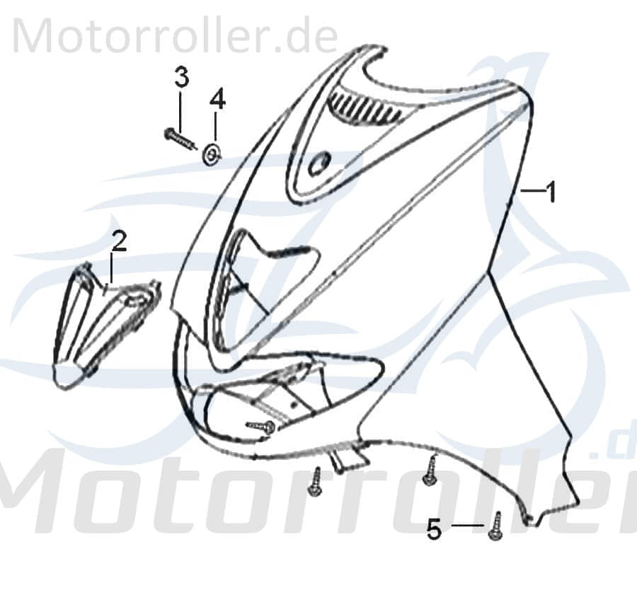 AGM Fighter 125 One Dekorblende vorn 50ccm 2Takt 65303BMBTB40 Motorroller.de Frontcover Dekorgitter Front-Cover Dekorverkleidung Abdeckkappe 1E40QMB