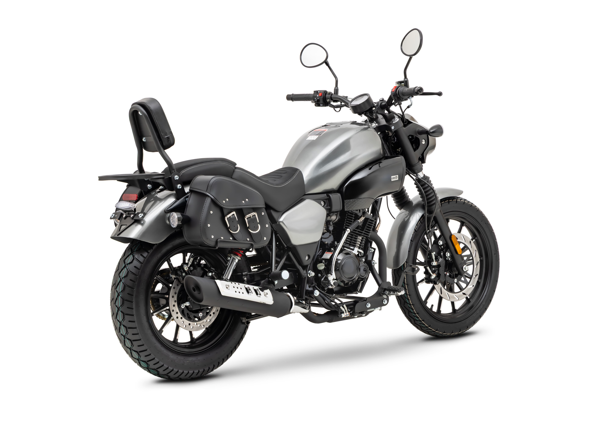 Motorrad Fighter 125 S-RS grau 90 km/h Euro 5+ Schaltmoped Chopper 125ccm 4 Takt Leichtkraftrad Krad Kraftrad