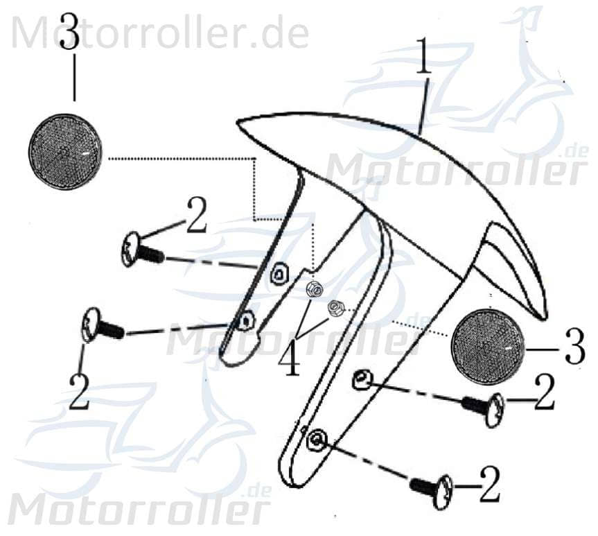 Kreidler Hiker 2.0 50 DD Radabdeckung vorn grün 706804 Motorroller.de Schutzblech Kotflügel Vorderradabdeckung
