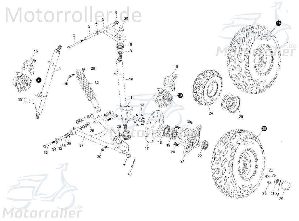 Schraube M8x1.25x14mm Innensechskant Tongjian Buggy 250ccm 4Takt Motorroller.de Innensechskantschraube Maschinenschraube
