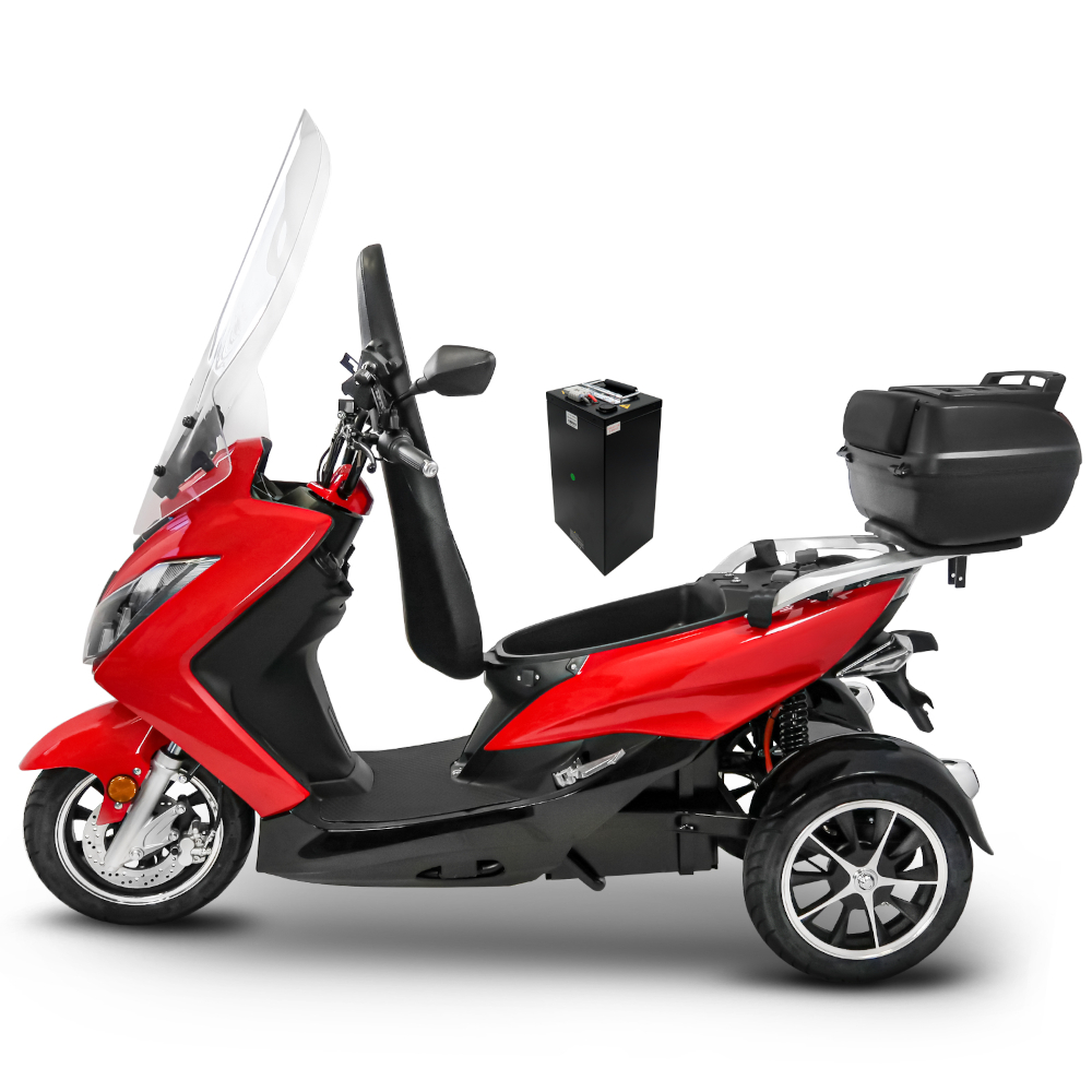Elektroroller Scoody MX3-25 25 km/h Dreirad Trike E-Roller E-Scooter 1500 Watt mit Topcase und Straßenzulassung