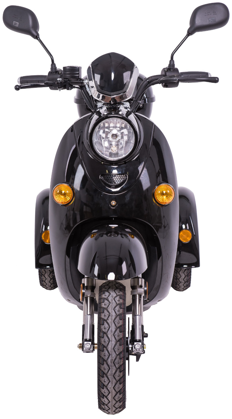 Dreirad Scoody E Trike ZT-63B 25 km/h schwarz Bleisäure-Akku 650 Watt Elektroroller E-Scooter E-Roller Dreiradroller E-Trike E-Dreirad Mofa