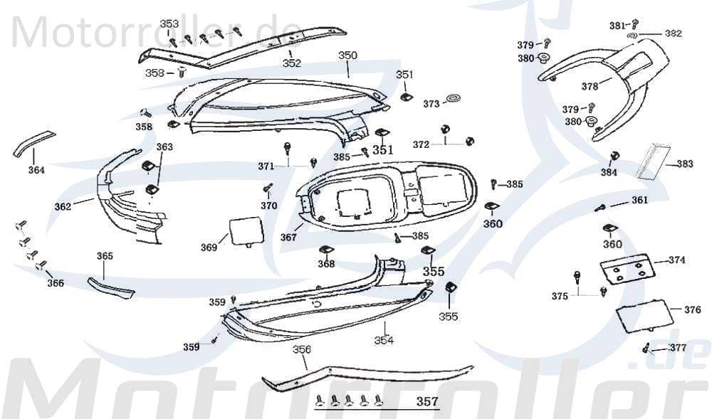 Rex Bergamo 50 Batteriefach Roller 50ccm 4Takt 50325-F8-9000 Motorroller.de Batteriebox Batteriekasten Akkubox Batteriebehälter Batterie-Box Akku-Box