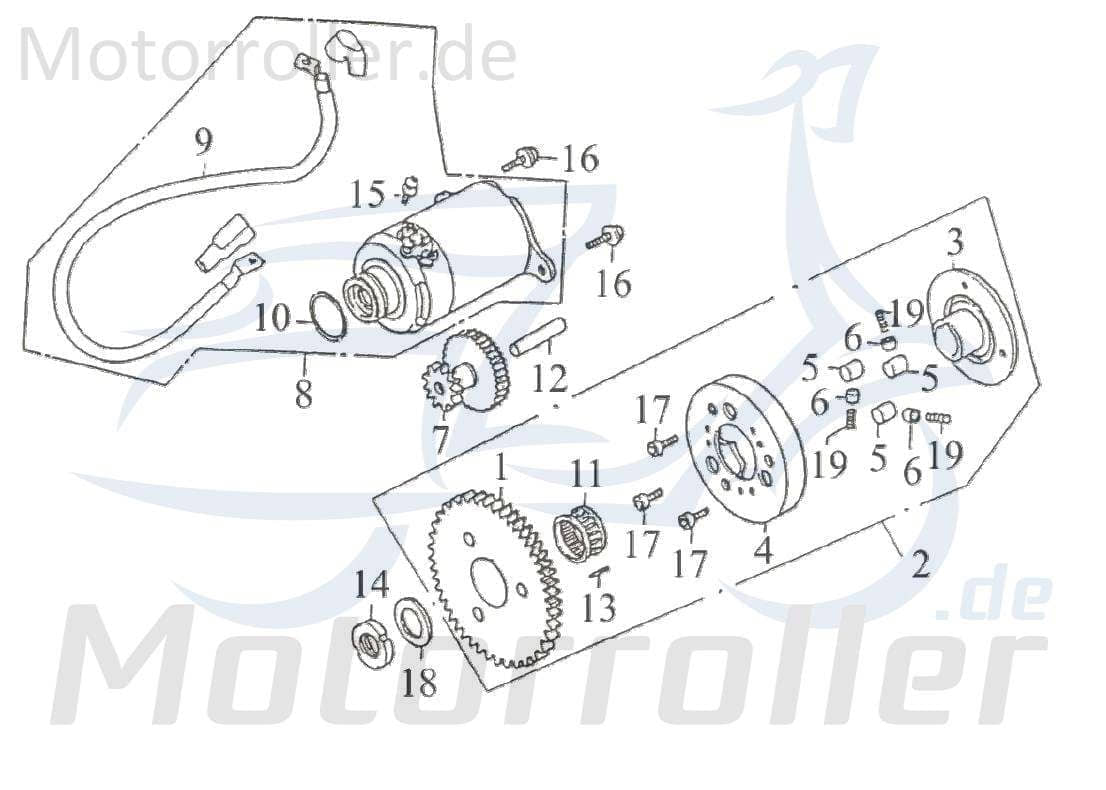 Rex Rexy 125 Anlasserkupplungsscheibe 125ccm 4Takt FIG.E10-5 Motorroller.de 125ccm-4Takt Scooter Kreidler Florett 125E Ersatzteil Service Inpektion