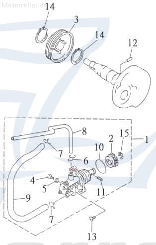 CPI Hussar 50 SL Euro1 Ölpumpe 50ccm 2Takt 13100-SK2-00 Motorroller.de Öl-Pumpe Oil-Pump Oil-Pumpe Oilpumpe Scooter Exploroer Bullet 50 Ersatzteil
