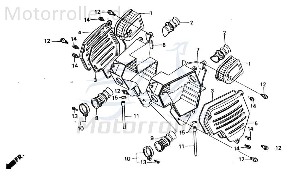 Chunlan Chopper Schlauchschelle Luftfilter 125ccm 4Takt ABB-P26-NO.-10 Motorroller.de Klemme Schlauchklemme Spannring clip Klemmschelle Schlauchbinder
