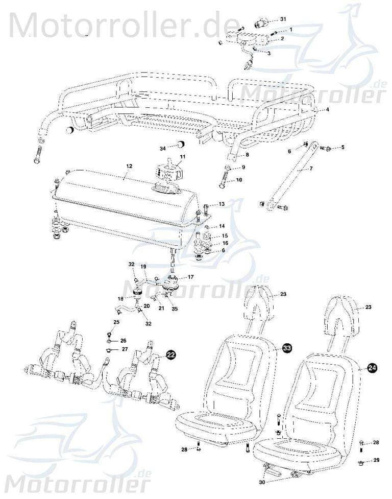 Rücklicht E-Marke Tongjian Rückleuchte Buggy 250ccm 4Takt Motorroller.de Rückstrahler Rück-Leuchte Rückleuchteneinheit Rückleuchten-Einheit Ersatzteil