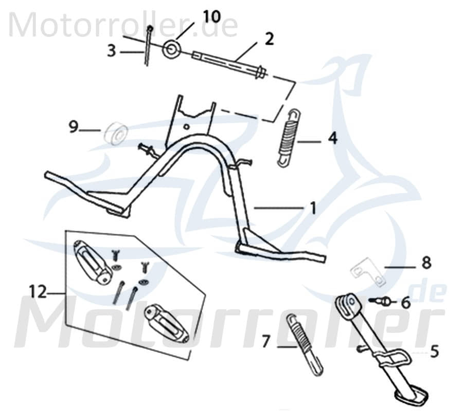 Kreidler Galactica 3.0 50 LC Federsatz Seitenständer 50ccm 2Takt 741581 Motorroller.de Federset Federkit Sitenständerfeder Ersatzteil Service