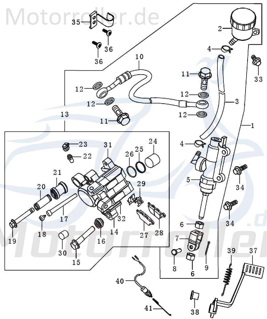 Kreidler STREET 125 DD Buchse Hülse 125ccm 4Takt 91377 Motorroller.de Distanzhülse Lagerbuchse Distanz-Hülse Distanzbuchse Passhülse Passbuchse Qingqi