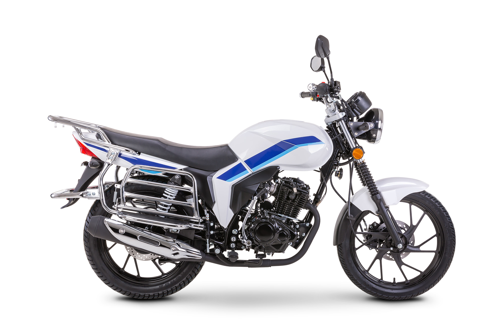 Motorrad Fighter 125 C-RS weiß 90 km/h Euro 5+ Schaltmoped Mokick Kleinkraftrad