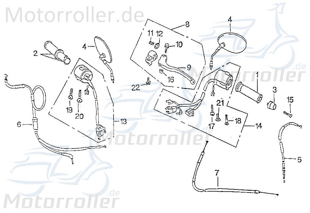 SMC Chopper 125 Kupplungshebel SMC Chopper 125 62910-CHP-00 Motorroller.de Kupplungsgeber Kupplungsarm 125ccm-4Takt Scooter Ersatzteil Service