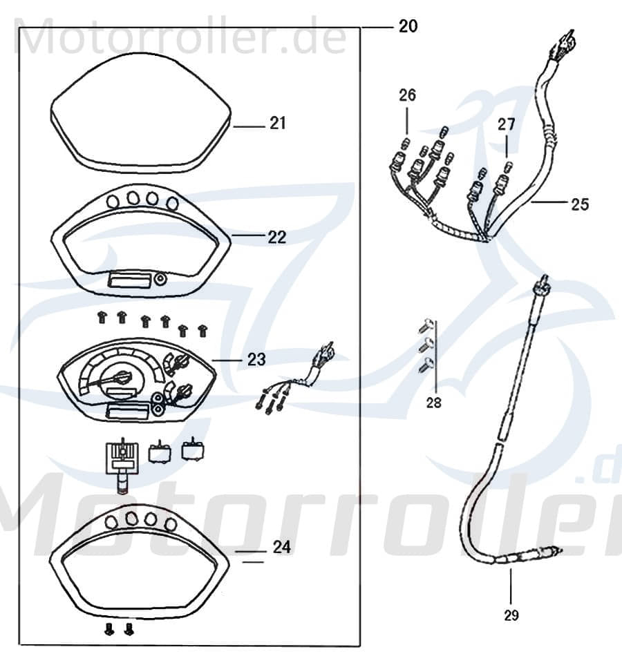 Tachoglas 37119-ALA6-9000 Motorroller.de