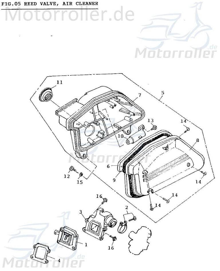 Baotian BT49QT-20C Einlassmembrane 50ccm 2Takt 1PE40QMB-067 Motorroller.de Membranventil Membranblock Membran-Ventil Zylindereinlassmembrane 1E40QMB