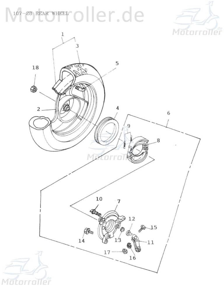 Adly Bremsarm hinten Scoody 50 2 Bremshebel 50ccm 2Takt Motorroller.de Brems-Hebel Bremsdruckarmatur Brems-Griff