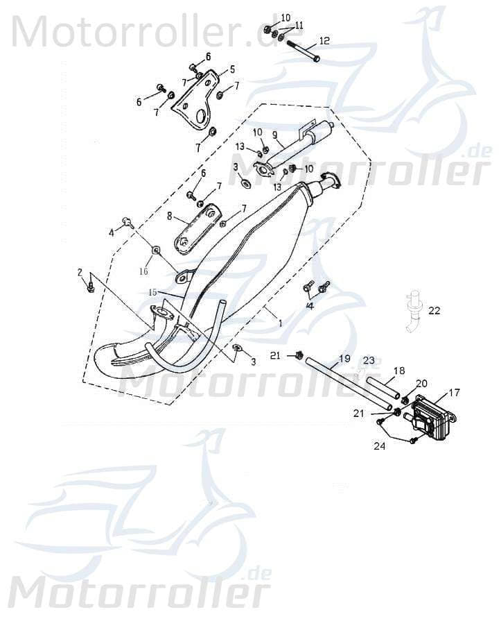 Adly Auspuffblende ATV 50 II Utility XXL AC Quad 50ccm 2Takt Motorroller.de Auspuffschutz Hitzeblech Auspuffabdeckung Auspuff-Blende Hitze-Blech UTV