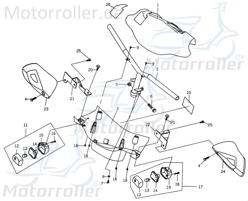 PGO PMX 110 Halter Handschale rechts Befestigung Halterung 110ccm 2Takt P2547001000 Motorroller.de Haltebügel Halteblech Halte-Blech Halte-Bügel