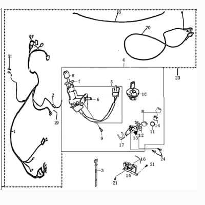 Rex Stratos Chicago Kabelbaum Kabelsatz 50ccm 2Takt 706938 Motorroller.de Stromverteiler Strom-Verteiler Kabel-Set Kabelbündel Kabel-Baum 50ccm-2Takt