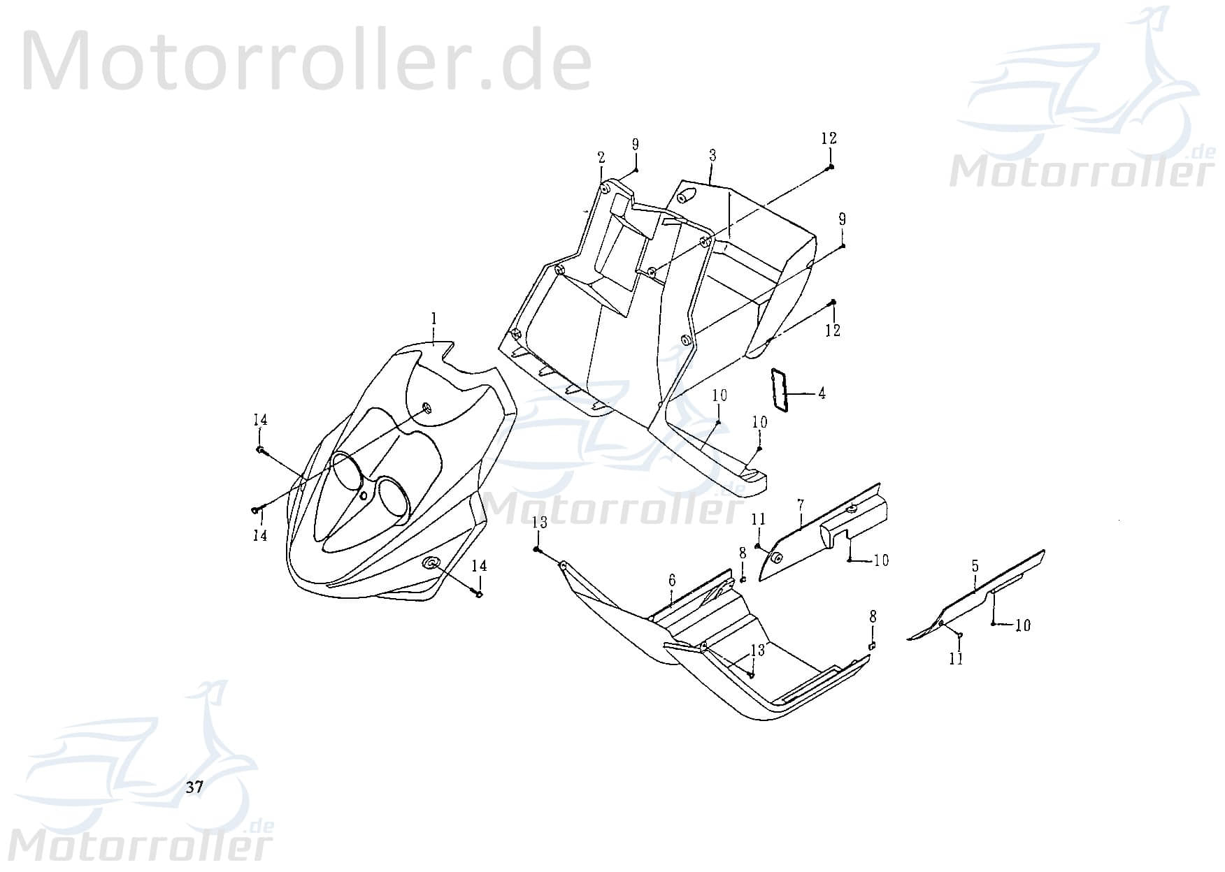 Adly Schraube M5x16mm ECM Maschinenschraube 96218-05016-C Motorroller.de Bundschraube Flanschschraube Flansch-Schraube Maschinen-Schraube Scooter