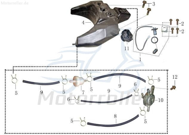 Bundschraube M6x16mm mit Flansch 9050606016-1 Motorroller.de Sechskantschraube Flanschschraube Ersatzschraube Roller Scooter