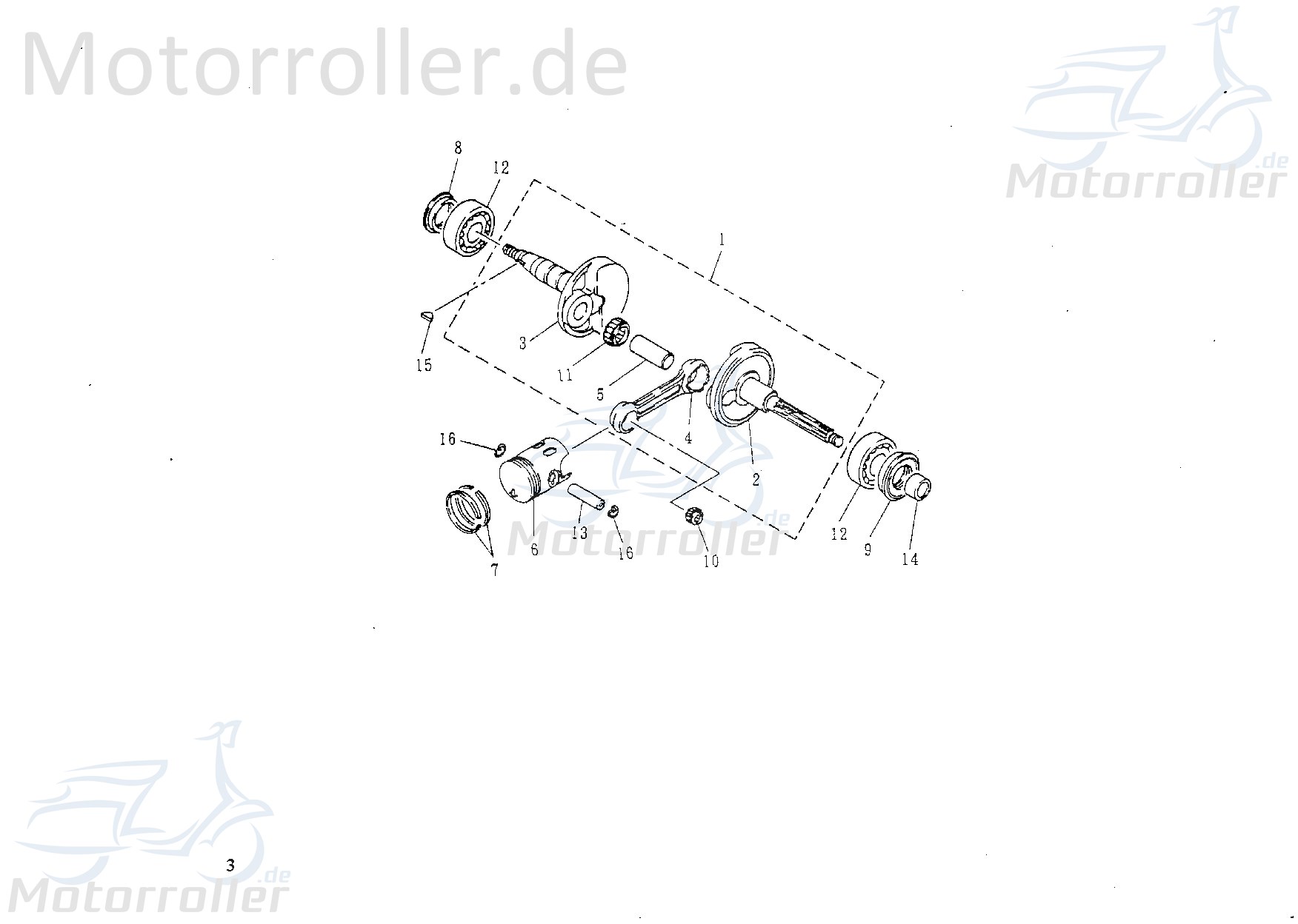 Zylinder mit Kolben komplett Zylindersatz CQJ-27101B01FF10-1