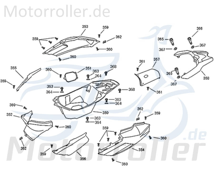 Kreidler Florett 2.0 2.1 50 RS City Helmfach Staufach 740991 Motorroller.de Gepäckfach Helmstaufach Sitzfach Sitzbankfach Scooter