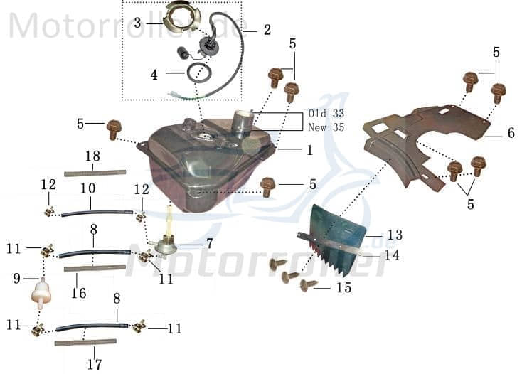 Feder Benzinschlauch 90mm / D = 10mm Jonway 1170309-1-9