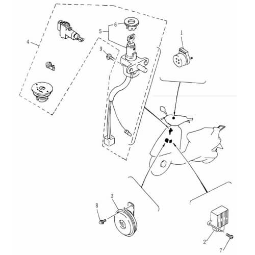 Lenkradschloss Lenkradschlosshauptschalter Rex 25 50ccm 2Takt Motorroller.de Lenkschloss Lenkerschloss Lenkverriegelung 1E40QMB Scooter Ersatzteil