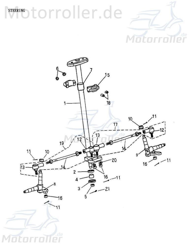 Adly Achsschenkelgelenk rechts ATV 50 II Utility XXL AC 50ccm 2Takt Motorroller.de Traggelenk Dreieckslenker Achshalter Achsführung Achsstrebe Achs-Sc