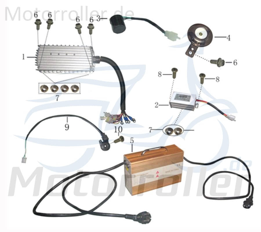 Kreidler Galactica 2.0 Electro Controller 50ccm elektro 706431 Motorroller.de 48V 5000W Steuerung Kontrollelement Steuerelement Bedinelement Service