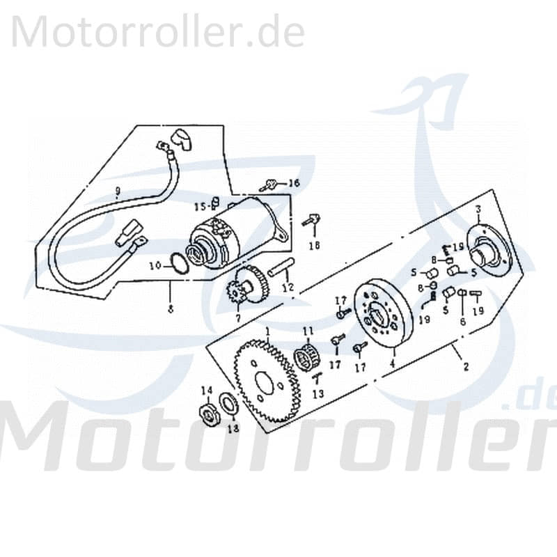 Führungswelle Rex RS125 Roller Scooter Rexy 125 125ccm 4Takt Motorroller.de 125ccm-4Takt RS125 QM125T 10D Ersatzteil Service Inpektion Direktimport