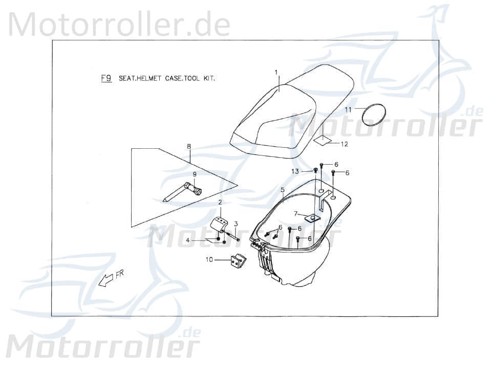 PGO Sitzbank schwarz PMX 110 Sattel Fahrersitz Sitz-Bank P2671003000 Motorroller.de PMX 50 Mokick Ersatzteil Service Inpektion Direktimport