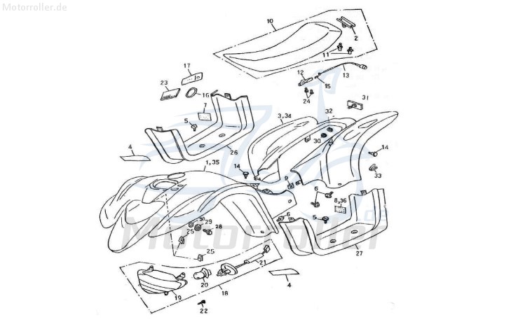 Adly ATV 50 100 Sitzbank Sattel Quad 77200-145-000 Motorroller.de Fahrersitz Sitz-Bank UTV Ersatzteil Service Inpektion Direktimport