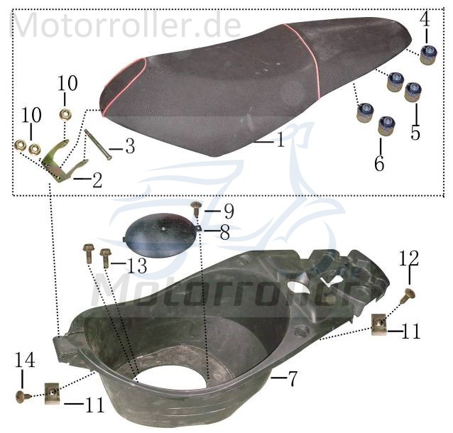 Mutter M6 gelb verzinkt Qingqi Martinique 125 DD FIG-E8-11 Motorroller.de Sechskantmutter Flanschmutter Bundmutter Sechskant-Mutter Flansch-Mutter Rex